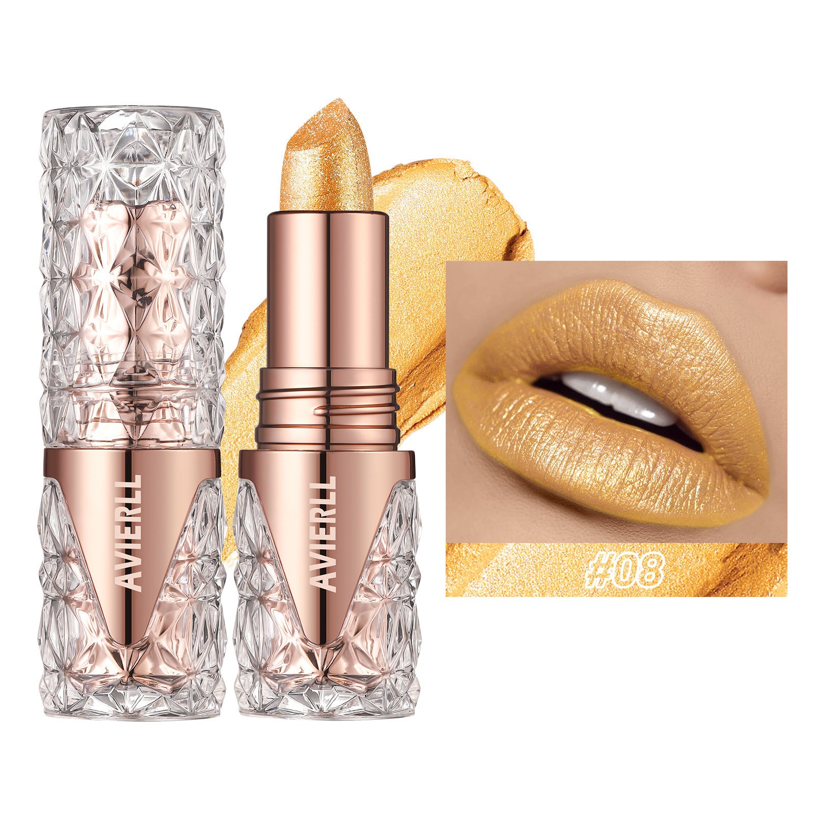 Waterproof Pearlescent Fine-Shimmer Lipstick