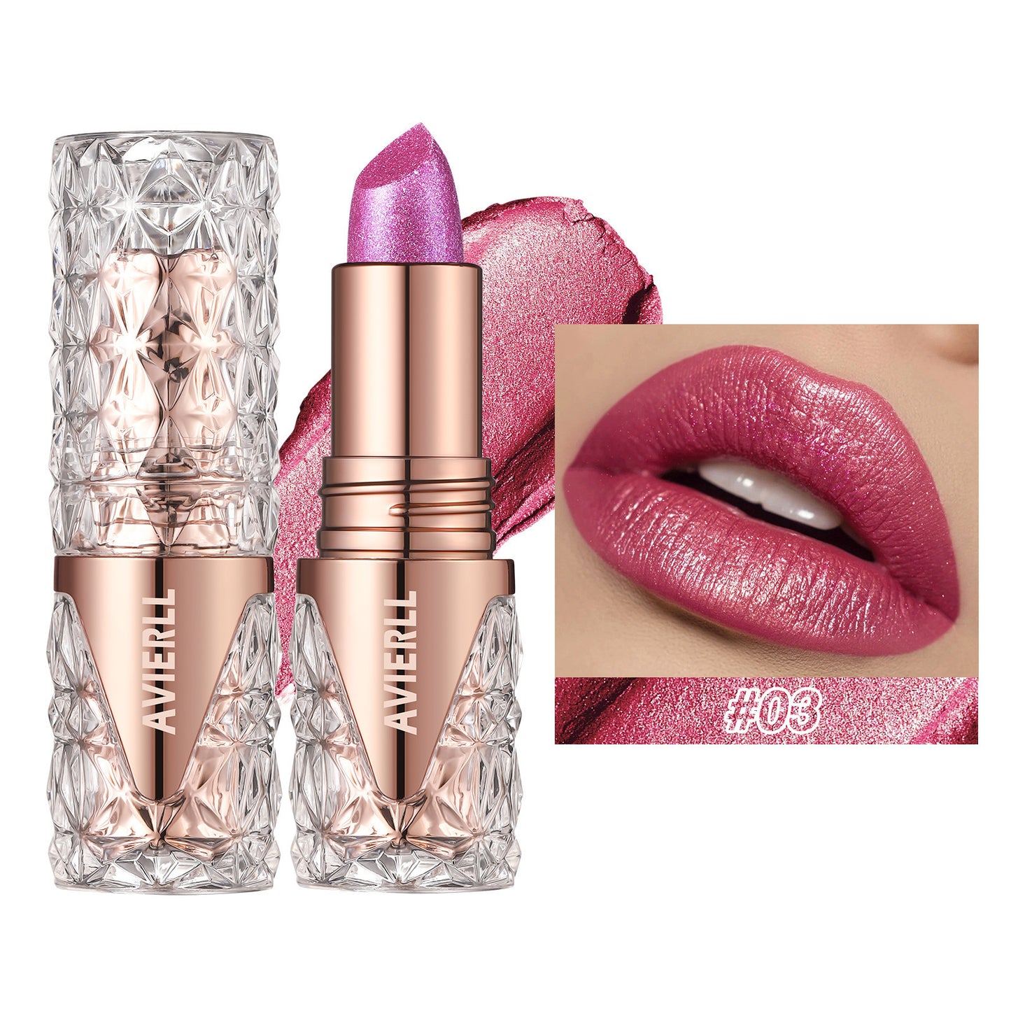 Waterproof Pearlescent Fine-Shimmer Lipstick