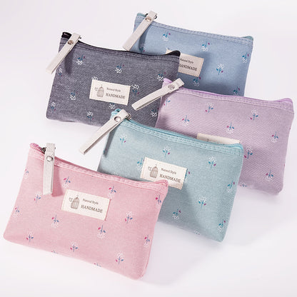 Waterproof printed canvas cosmetic bag