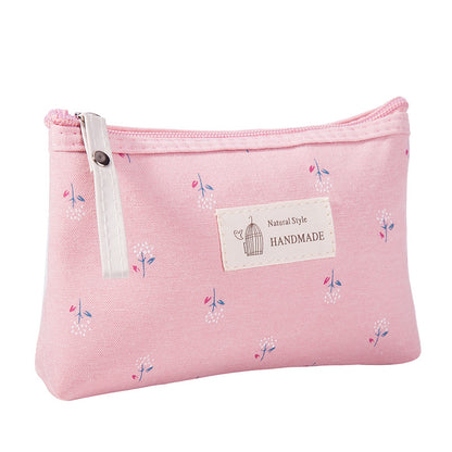 Waterproof printed canvas cosmetic bag