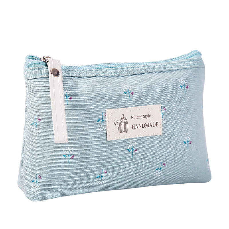 Waterproof printed canvas cosmetic bag
