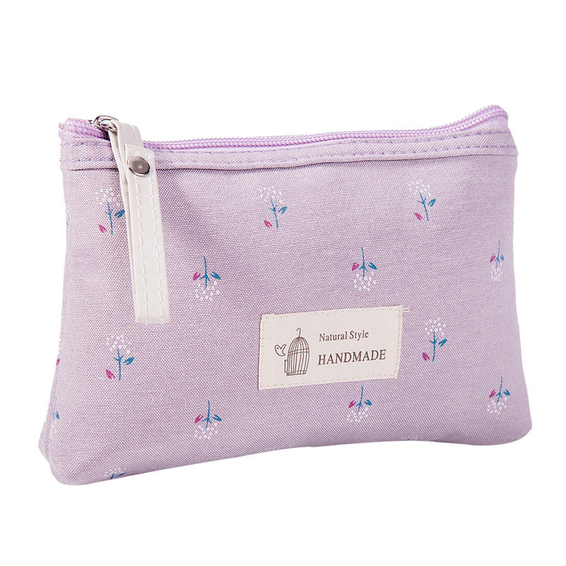 Waterproof printed canvas cosmetic bag
