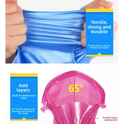 Waterproof shoe cover zipper style