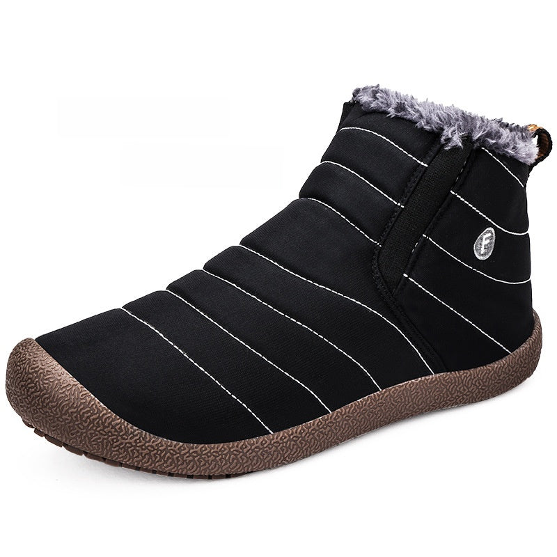 Waterproof snow boots for men, large-size cotton-lined shoes for men and women, fleece-lined men’s outdoor shoes
