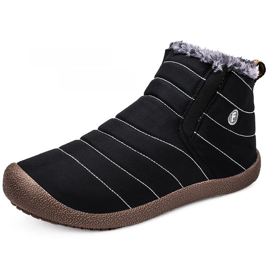 Waterproof snow boots for men, large-size cotton-lined shoes for men and women, fleece-lined men’s outdoor shoes