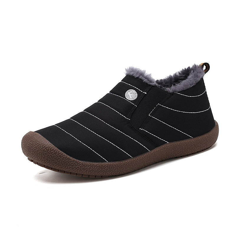 Waterproof snow boots for men, large-size cotton-lined shoes for men and women, fleece-lined men’s outdoor shoes