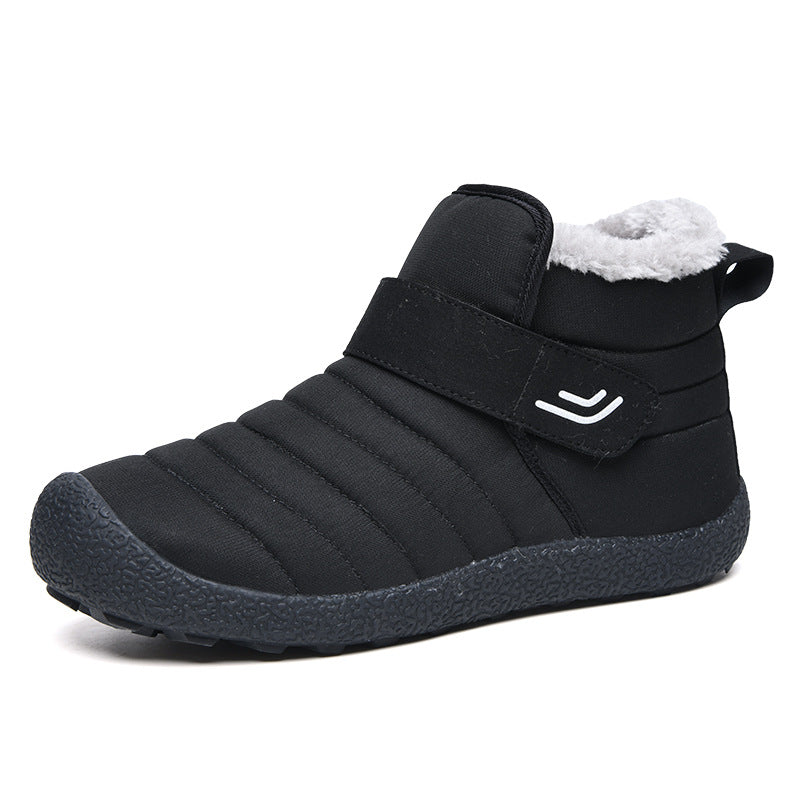 Waterproof snow boots for men, large-size cotton-lined shoes for men and women, fleece-lined men’s shoes for outdoor use