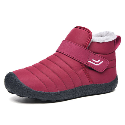 Waterproof snow boots for men, large-size cotton-lined shoes for men and women, fleece-lined men’s shoes for outdoor use