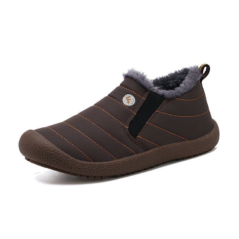 Waterproof snow boots for men, large-size cotton shoes, unisex footwear, lined men’s shoes for outdoor use