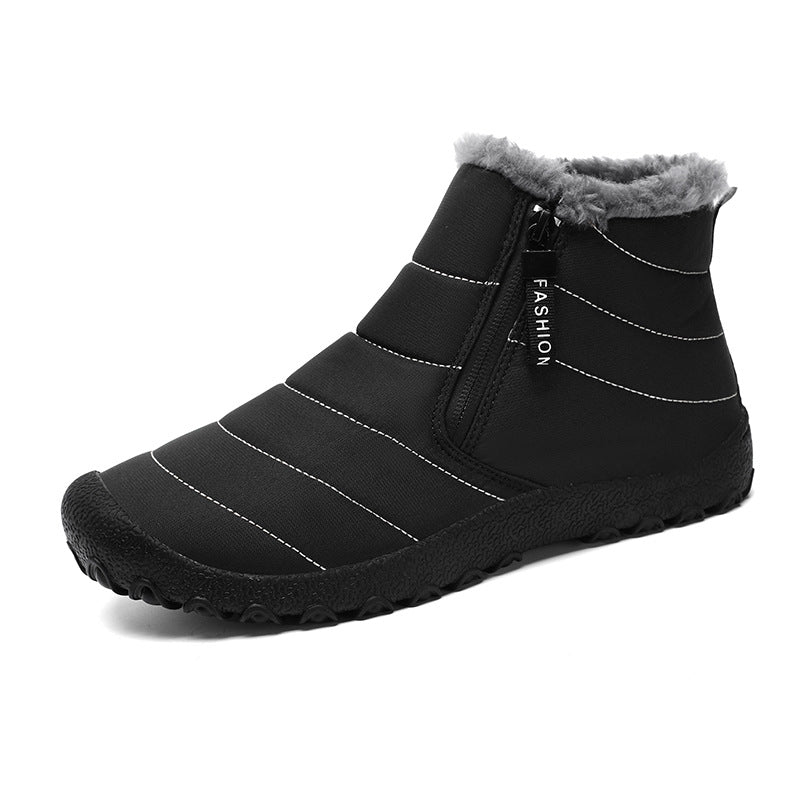Waterproof snow boots for men, large-size cotton shoes, unisex footwear, lined men’s shoes for outdoor use