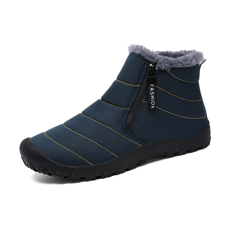 Waterproof snow boots for men, large-size cotton shoes, unisex footwear, lined men’s shoes for outdoor use