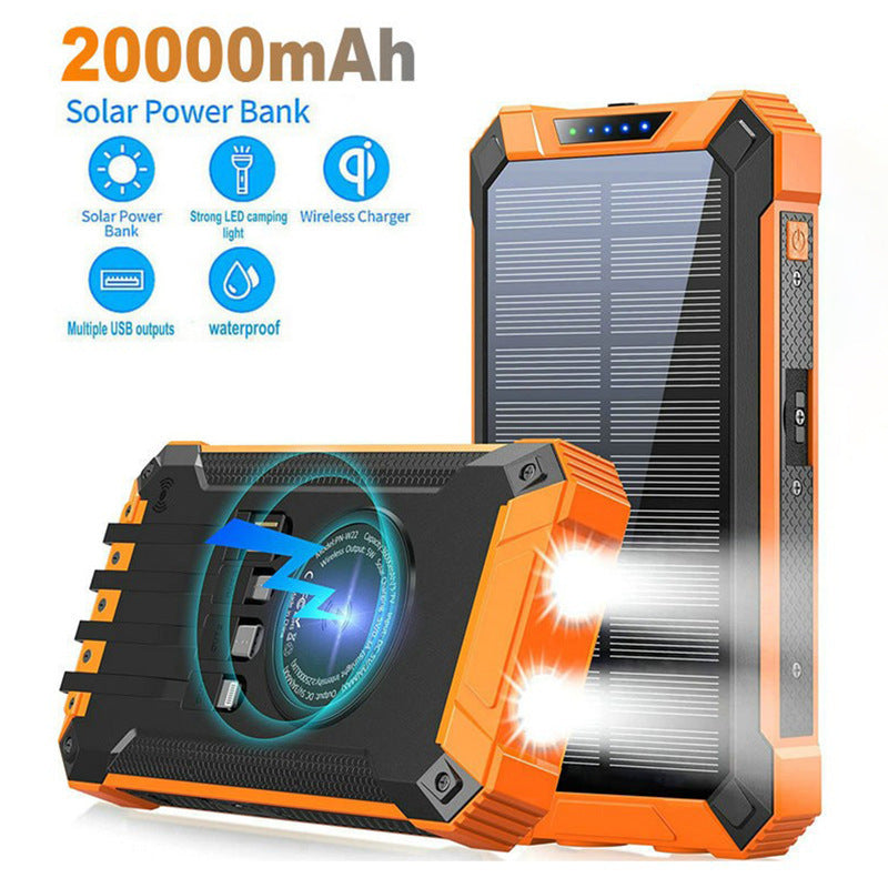 Waterproof solar charging battery camping lamp