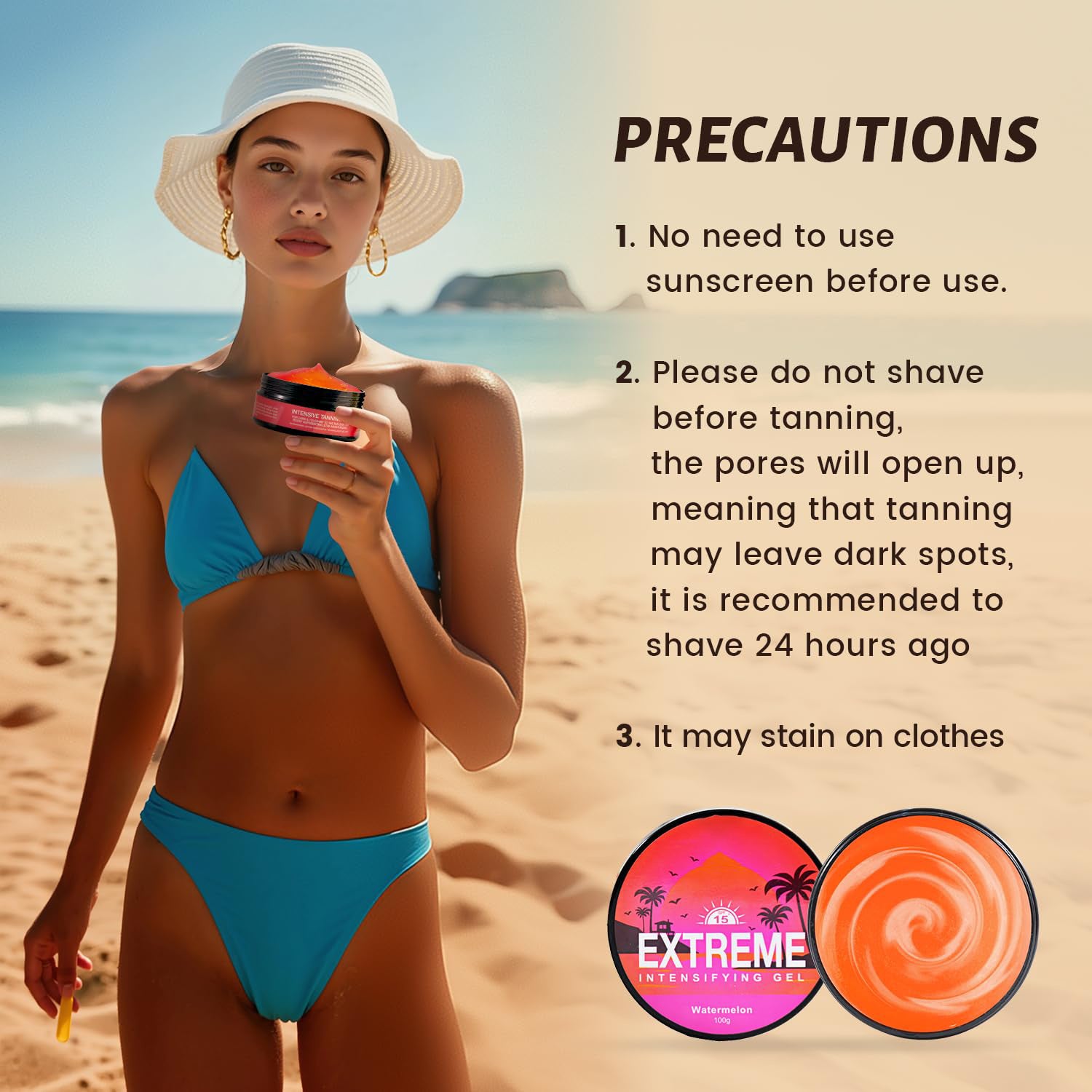 Waterproof Tanning Gel with Fruit Fragrance