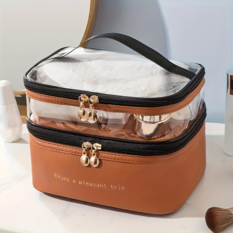 Waterproof transparent PU toiletry bag