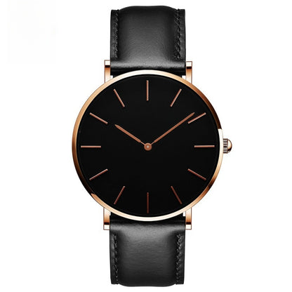 Waterproof watch with leather strap