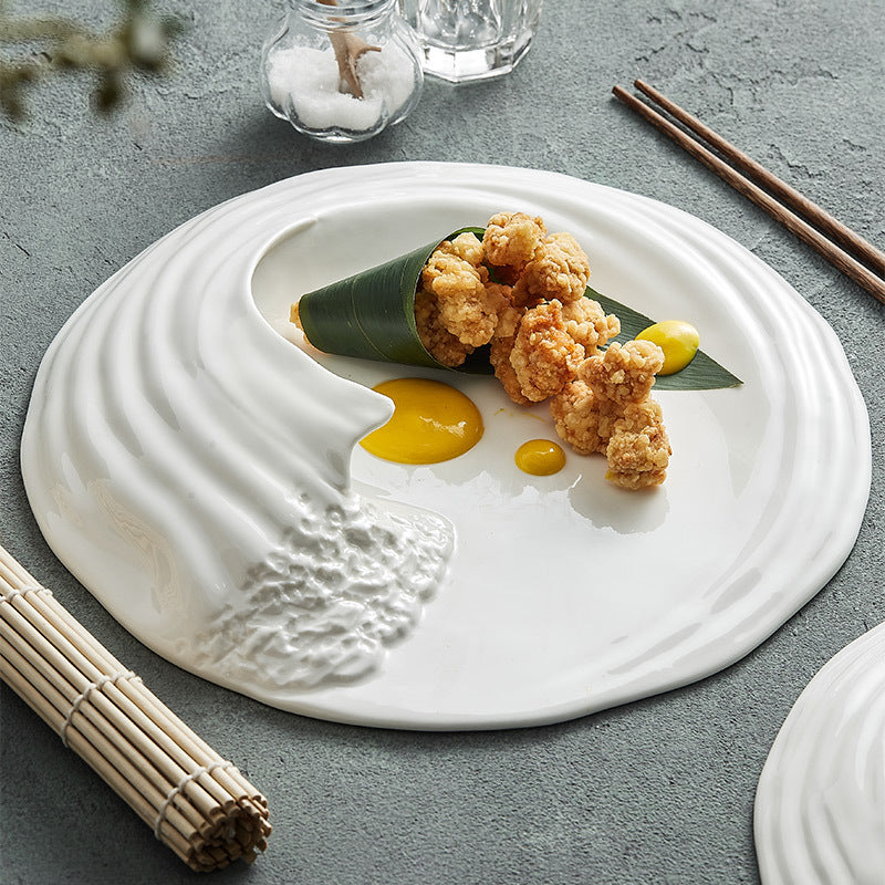 Wave Design Ceramic Dinner Plate