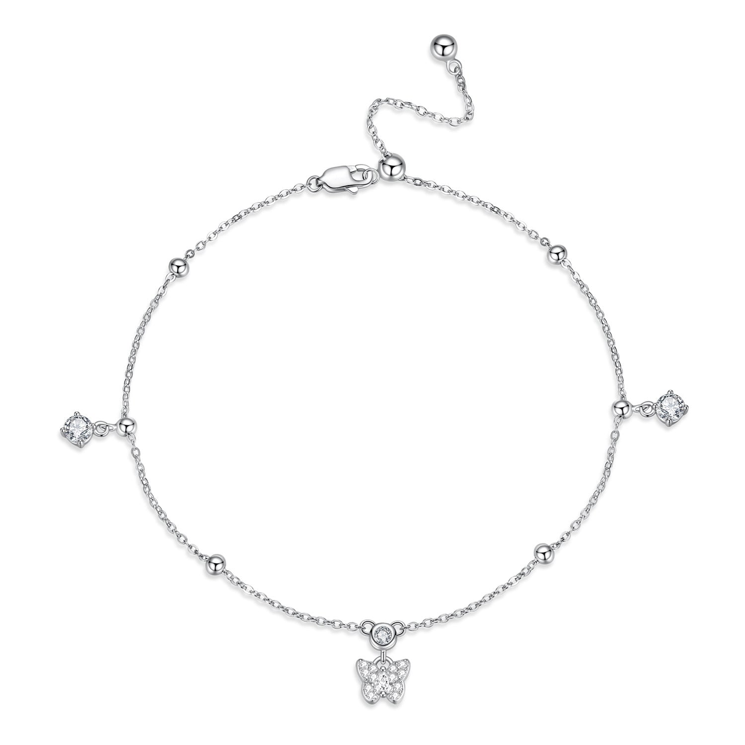 Wave Design Sterling Silver Anklet