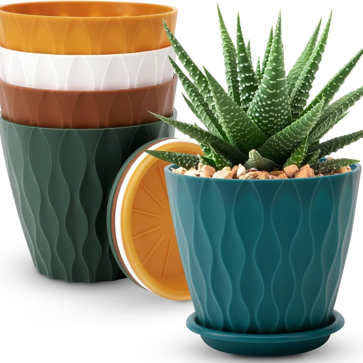 Wave Design Thickened Plastic Flower Pot