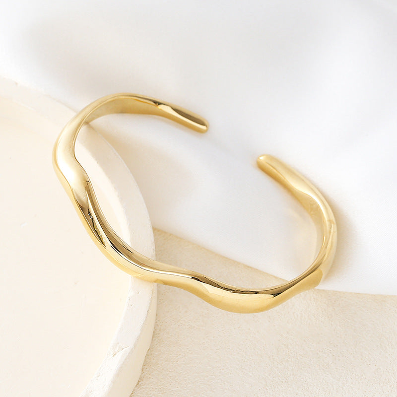 Wave Pattern Titanium Steel Bracelet