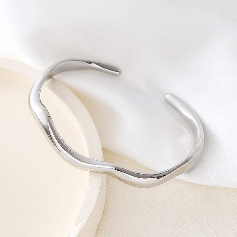 Wave Pattern Titanium Steel Bracelet