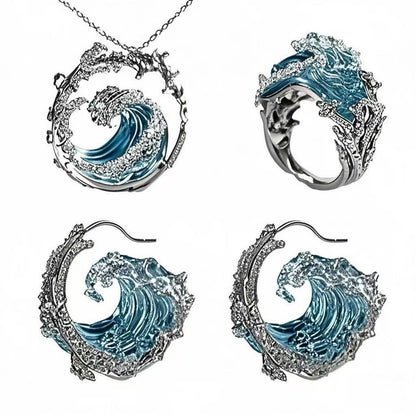 Wave Shape Ring Earrings