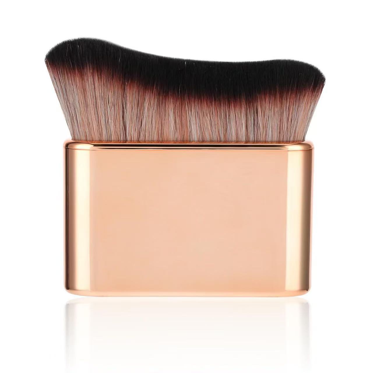 Wave-shaped makeup brush foundation contouring cream applicator