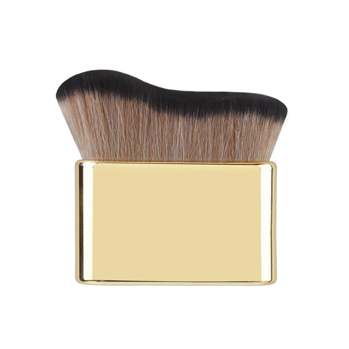 Wave-shaped makeup brush foundation contouring cream applicator
