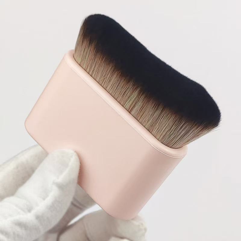 Wave-shaped makeup brush foundation contouring cream applicator