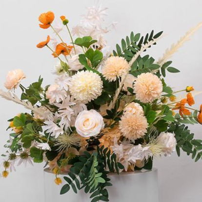 Wavy Floral Candlestick Table Centerpiece