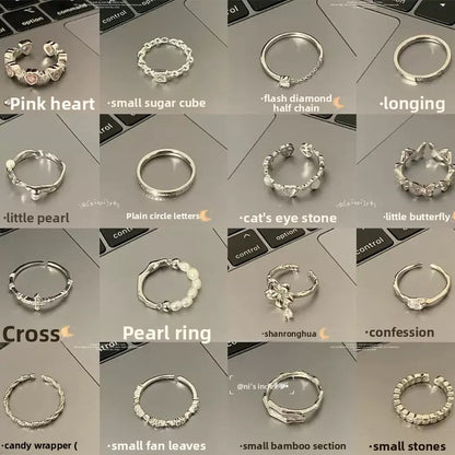 Wavy Geometric Ring Set