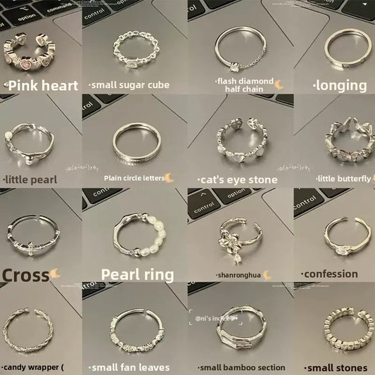 Wavy Geometric Ring Set