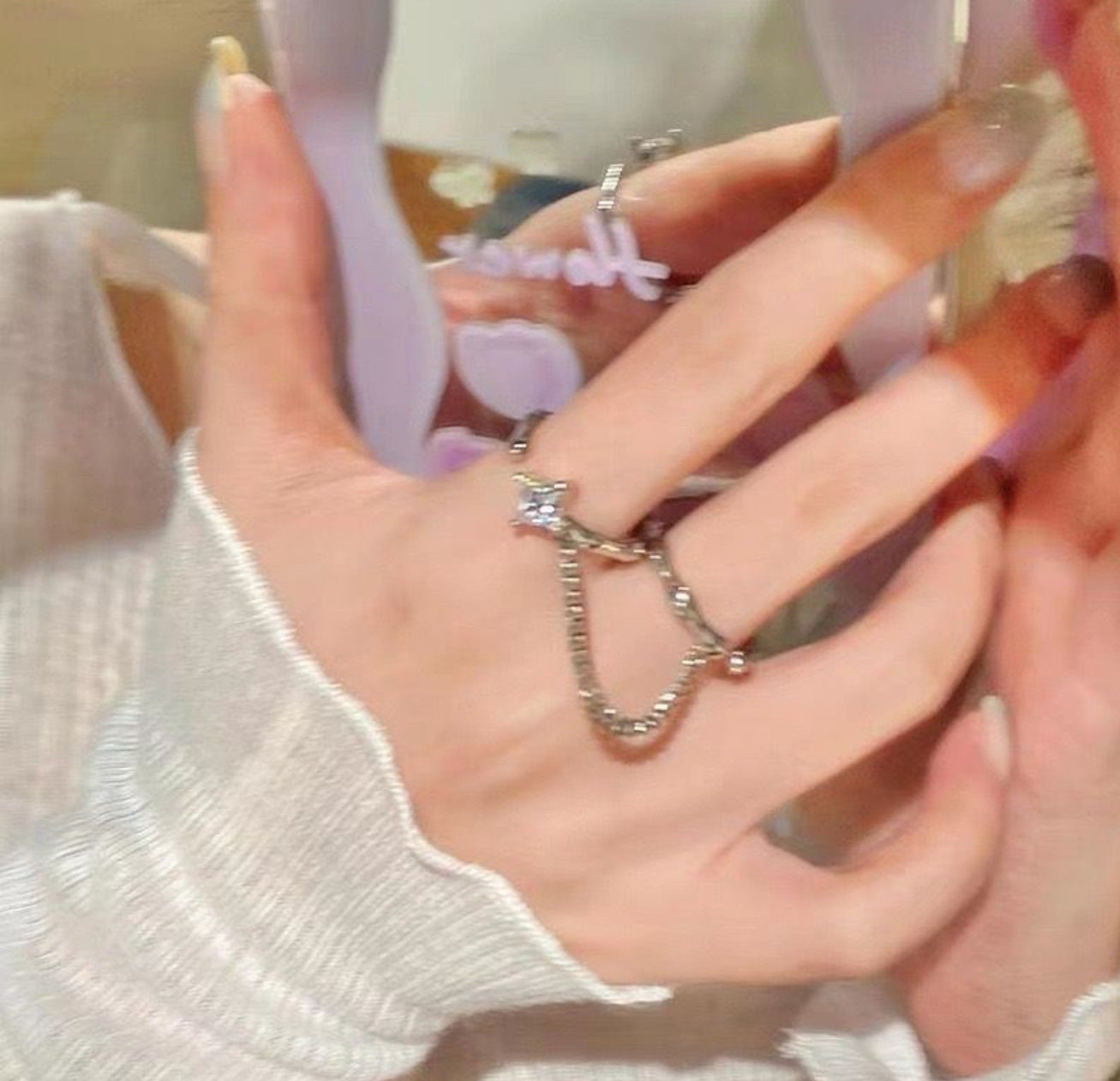 Wavy Geometric Ring Set