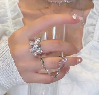 Wavy Geometric Ring Set