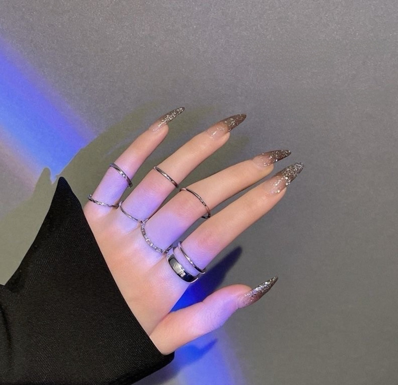 Wavy Geometric Ring Set
