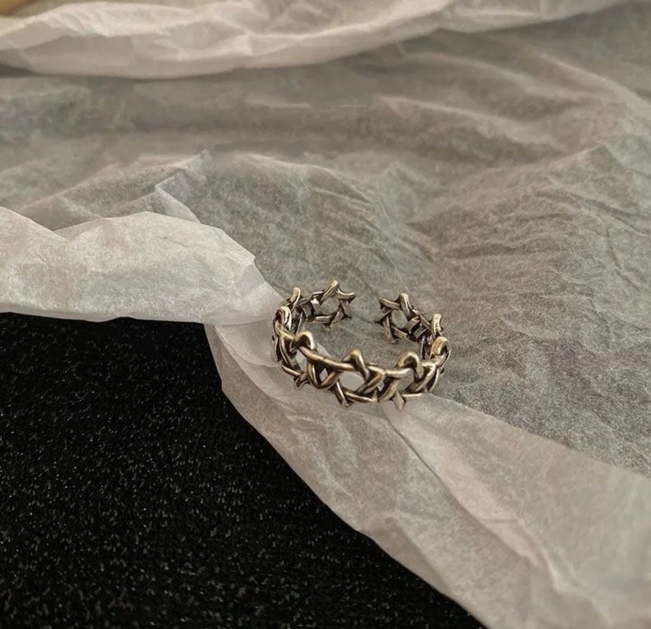 Wavy Geometric Ring Set