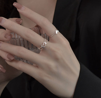 Wavy Geometric Ring Set