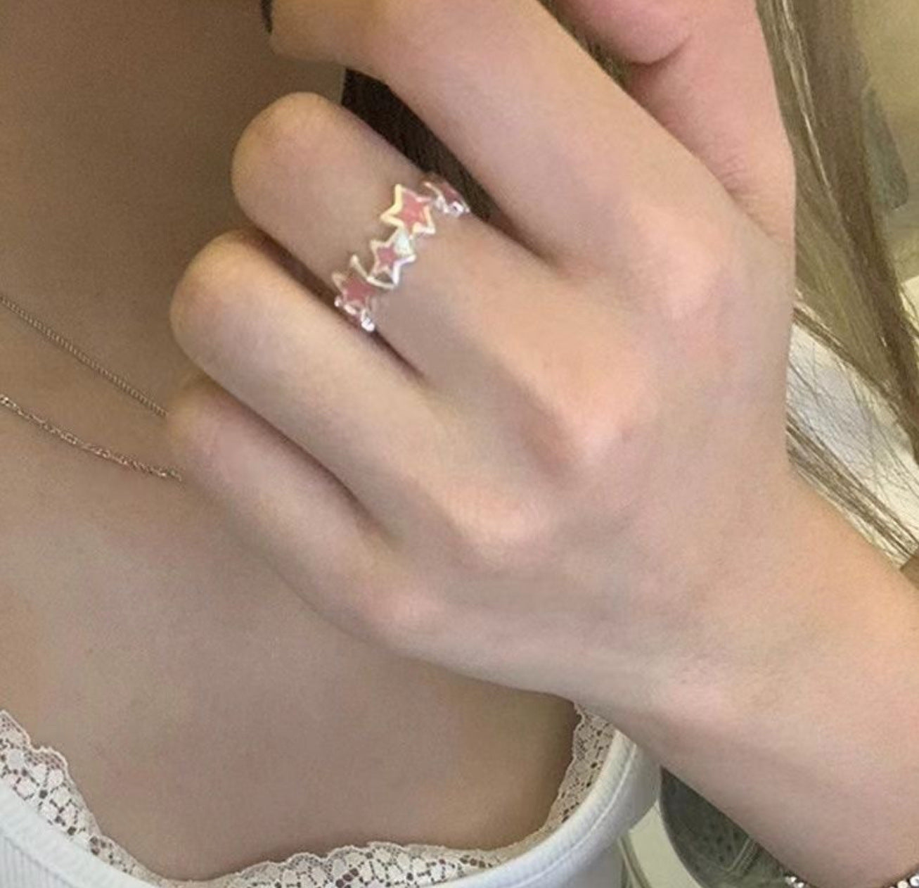 Wavy Geometric Ring Set