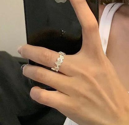 Wavy Geometric Ring Set