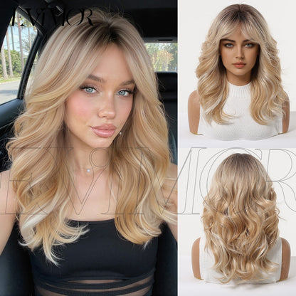 Wavy Medium Length Synthetic Hair Wig