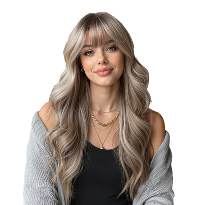 Wavy Synthetic Hair Wig with Fringe