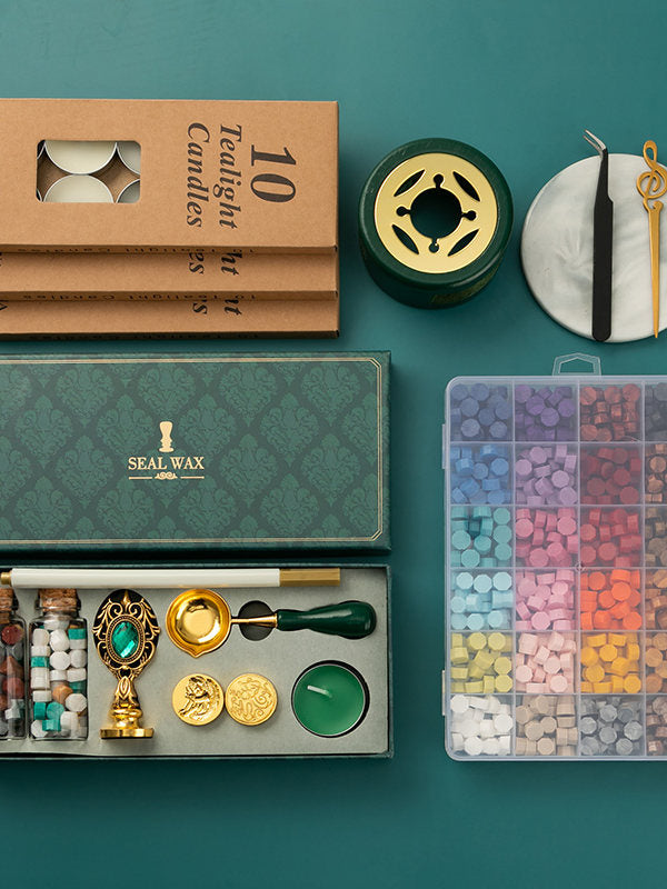Wax Seal Stamp Set with Wax Granules and Tools