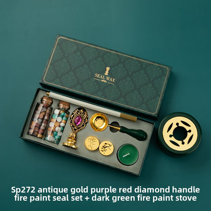 Wax Seal Stamp Set with Wax Granules and Tools