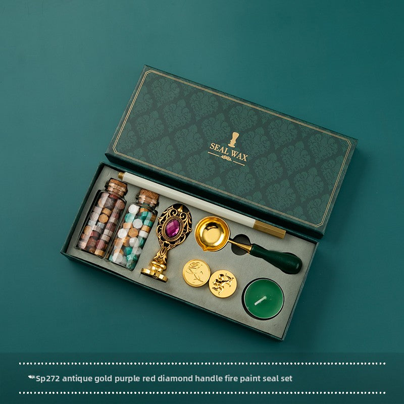 Wax Seal Stamp Set with Wax Granules and Tools