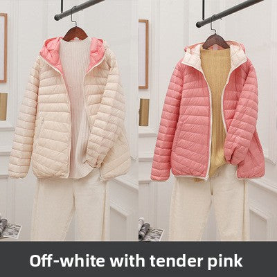 Wear a thin down jacket on both sides