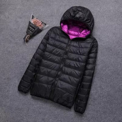 Wear a thin down jacket on both sides