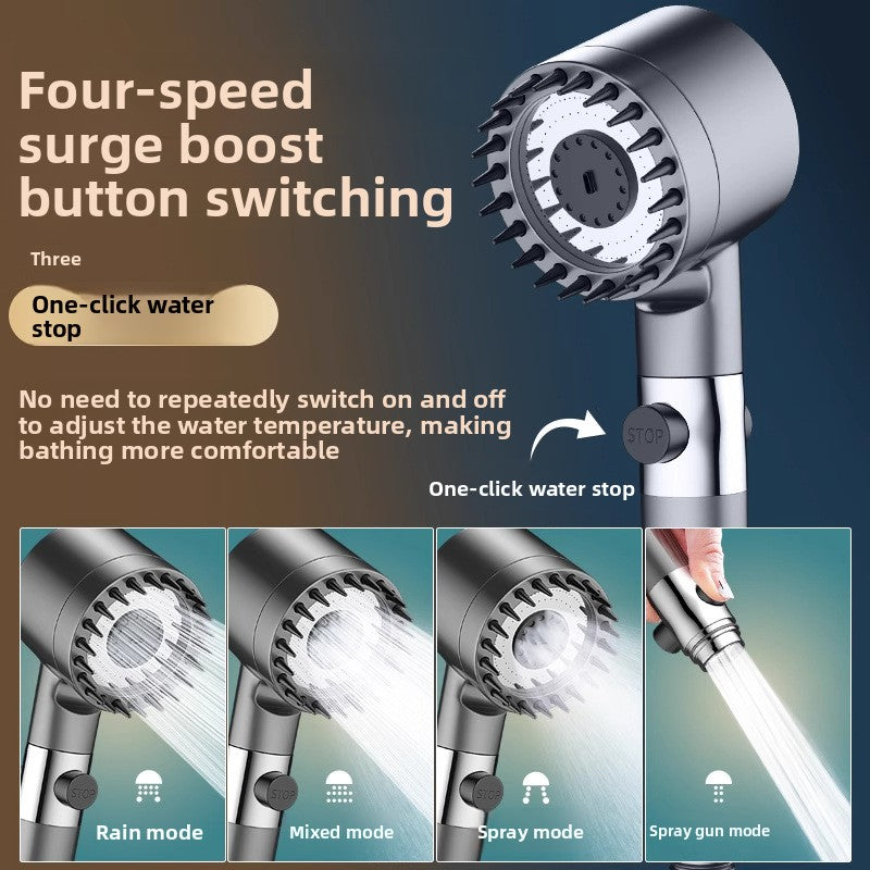 Wear Spray Booster Shower Hair Dryer Nozzle Ultra-High Pressure Shower Head Massage Bathroom Bath Heater Bath Shower Head