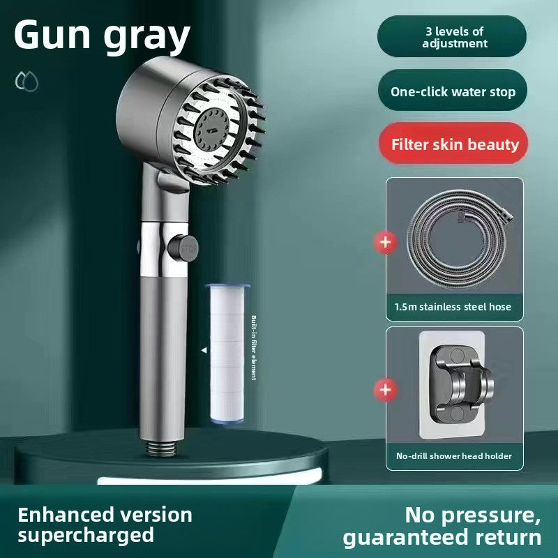 Wear Spray Booster Shower Hair Dryer Nozzle Ultra-High Pressure Shower Head Massage Bathroom Bath Heater Bath Shower Head