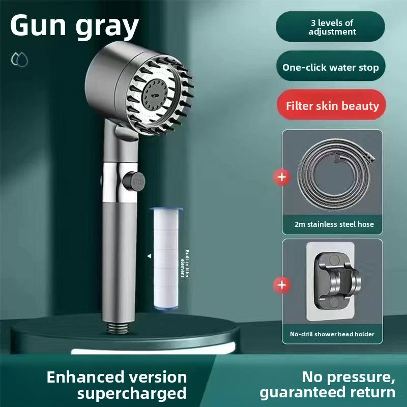 Wear Spray Booster Shower Hair Dryer Nozzle Ultra-High Pressure Shower Head Massage Bathroom Bath Heater Bath Shower Head