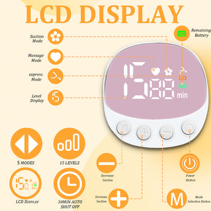 Wearable electric breast pump
