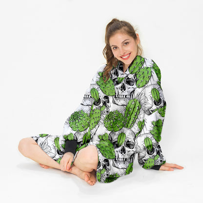 Wearable Hooded Flannel Blanket